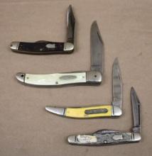 Four Western Folding Knives