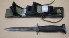 Black Steel Imperial Survival Knife with Sheath and Survival Kit