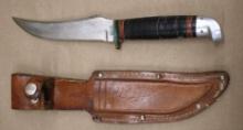 Excellent Western L39 Three-Line Marked Hunting Knife and Sheath