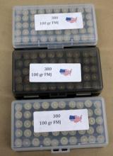 150 Rounds Commercially Reloaded 380 Ammunition in Ammo Cases