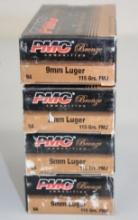 200 Rounds PMC Bronze 9mm Luger Ammunition