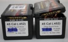 New and Open Boxes Berry's 45 Caliber Bullets for Reloading