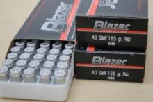 150 Rounds Blazer 40 S&W 165 Grain FMJ Ammunition