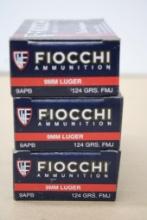 150 Rounds Fiocchi 9mm Luger Ammunition