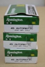 150 Rounds Remington UMC 45 Auto Ammunition