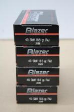 200 Rounds Blazer 40 S&W 165 Grain FMJ Ammunition