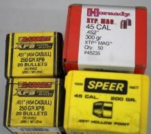 Mixed 45 Caliber Bullets for Reloading