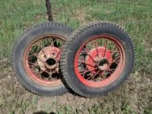 Two Antique Wheels & Tires