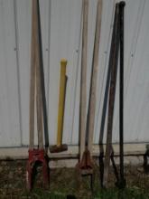 Sledge Hammer, Pry Bars & Two Post Hole Diggers