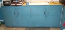 4-Door Wood Shop Cabinet and Inside Contents