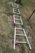 EstWay 12.5' Folding Aluminum Ladder