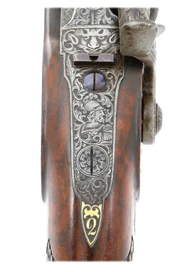 Wonderful Pair of Ornate Austrian Percussion Target Pistols by Johann Springer