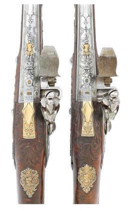Exquisite Pair of Parisian Holster Pistols by Daniel Thiermay