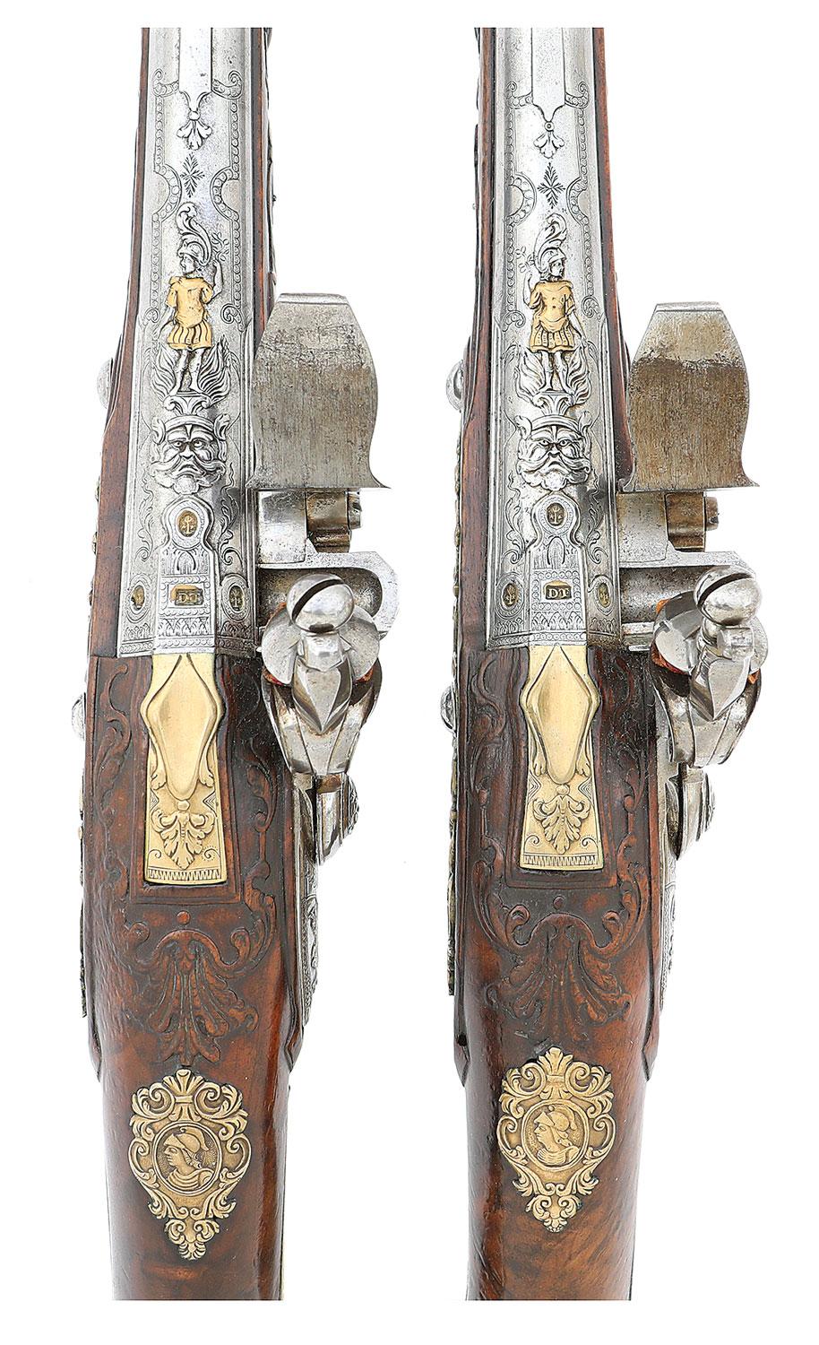Exquisite Pair of Parisian Holster Pistols by Daniel Thiermay