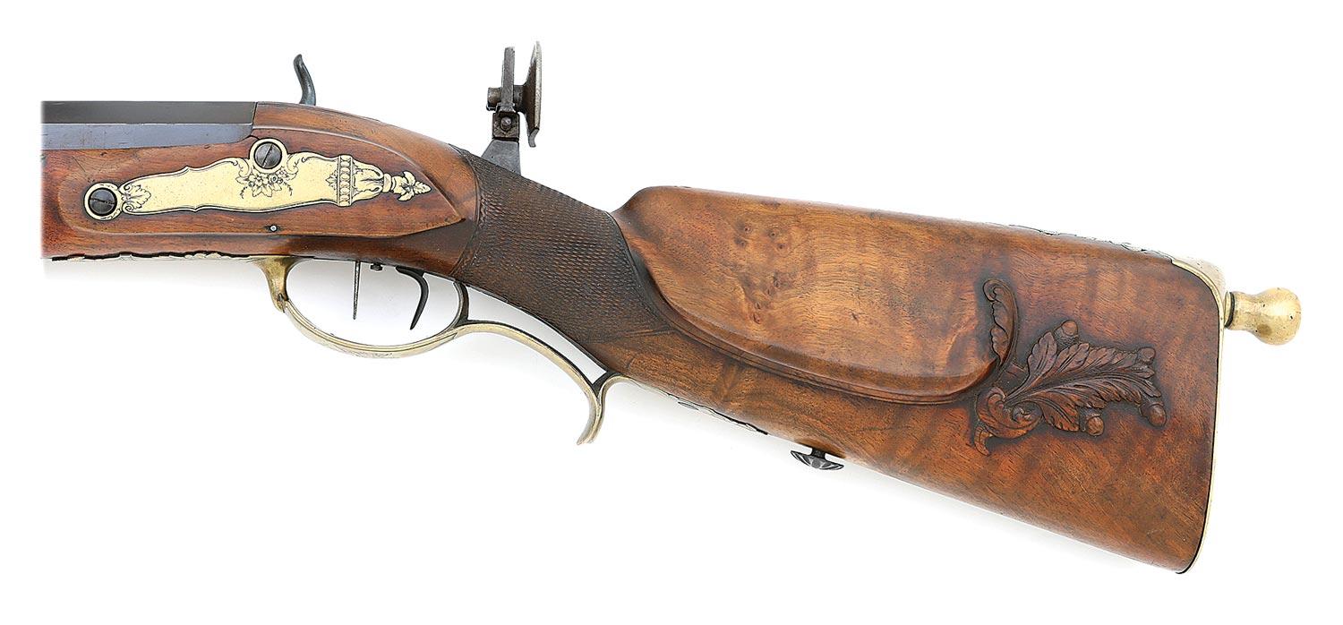 German Large Bore Fullstock Percussion Rifle By Kraus With Kehl Lock