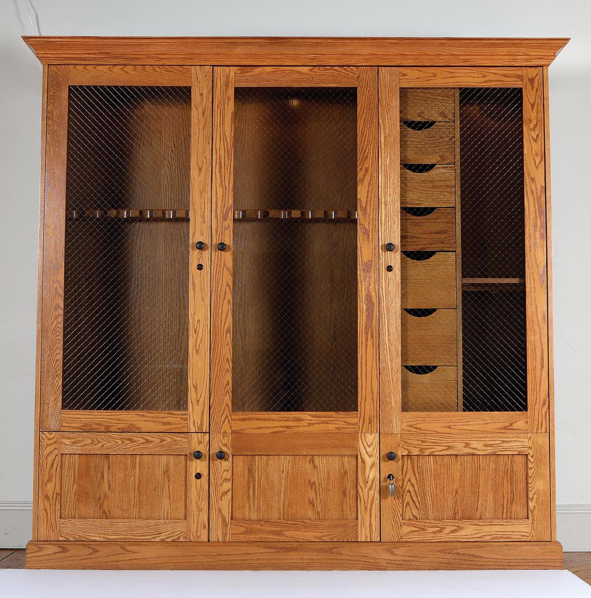 Exceptional Custom Oak Sporting Cabinet by Outdoorsman Wood Products