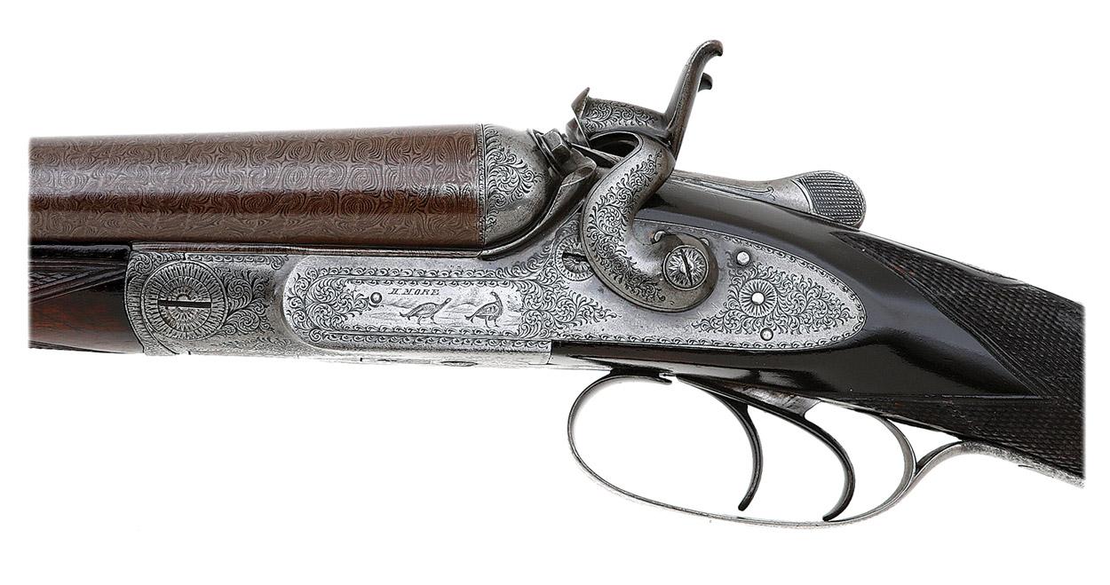 British Double Hammergun by H. More Of London