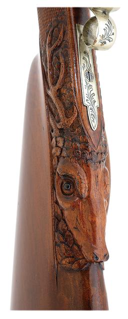 Unmarked Germanic Percussion Double Fowler with Nice Carved Stock