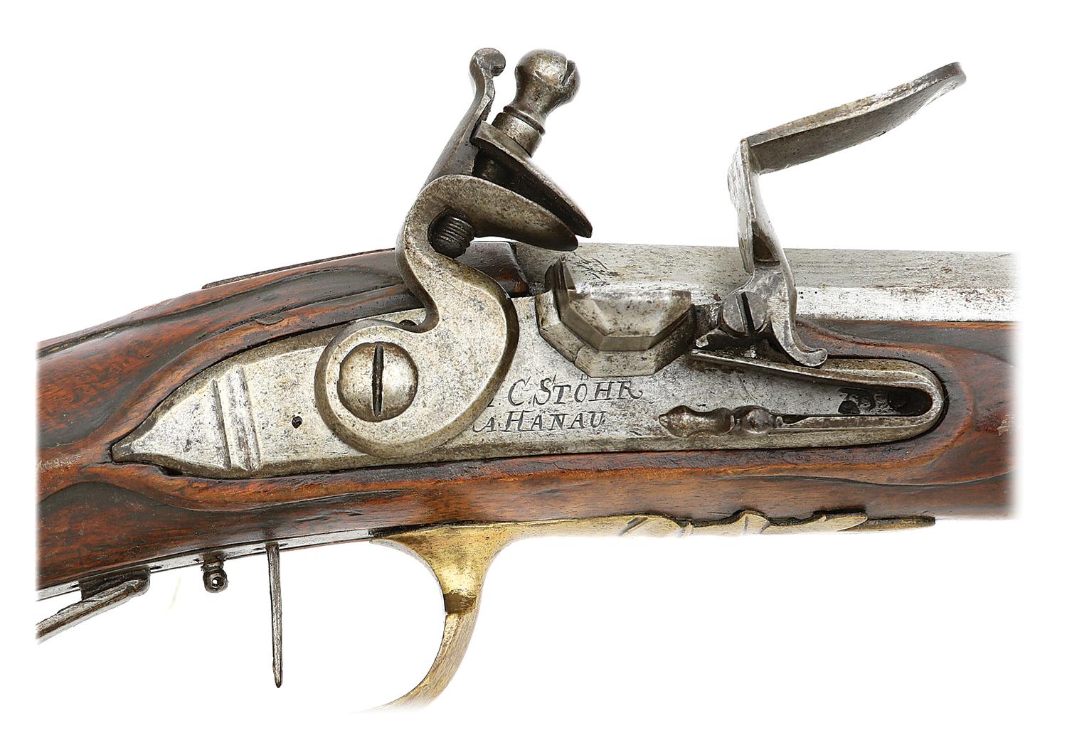 German Flintlock Jaeger Rifle by J.C. Stohr of Hanau