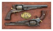 Mounted Pair of Remington New Model Army Percussion Revolvers