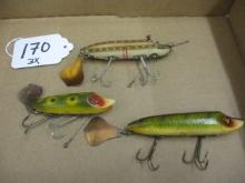 3- Heddon Flap Tail Fishing Lures