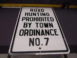 Road Hunting Prohibited Sign