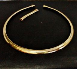 solid 14k gold 18" + 2" 'omega' necklace. 57 grams,