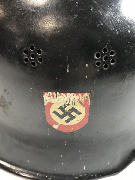 WW2 Black German Police Helmet