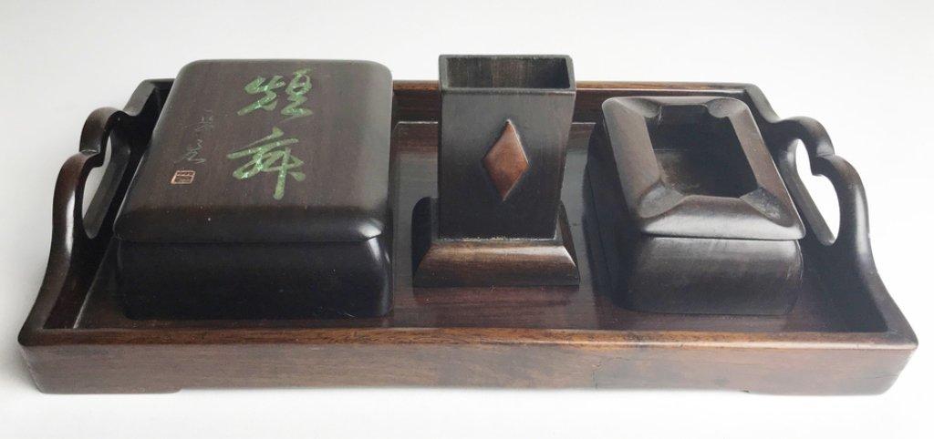 Vintage 1940's Ebony Smoking Set