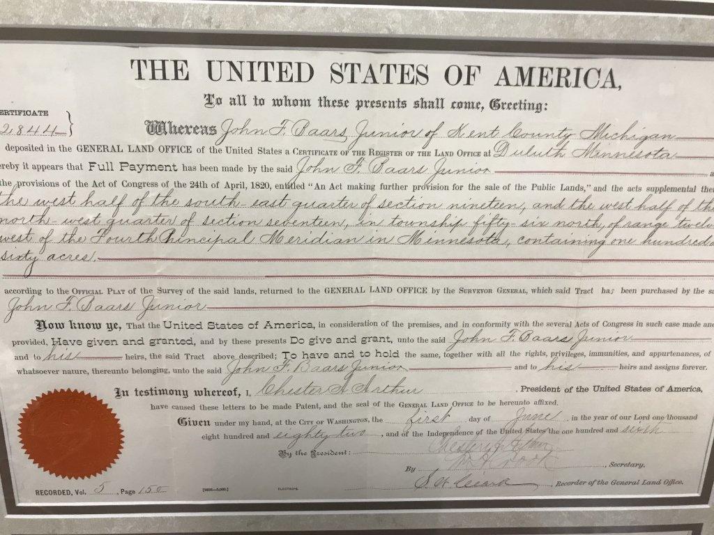 US President Signed Land Grants