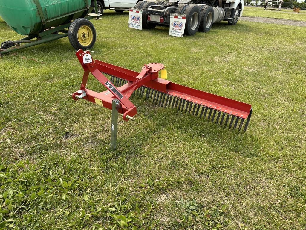 0096 - Rk, 3Point York Landscrape Rake, 7'