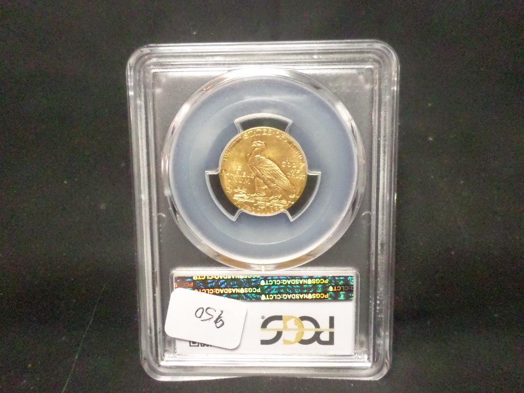 1915 INDIAN HEAD HALF EAGLE FIVE DOLLAR GOLD COIN PCGS MS-63