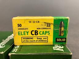 Approximately 750 rounds Remington 22 Short Gallery and 5 rounds Eley CB caps