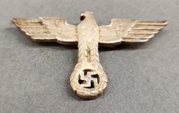 WWII German silvered Reichsadler cap pin