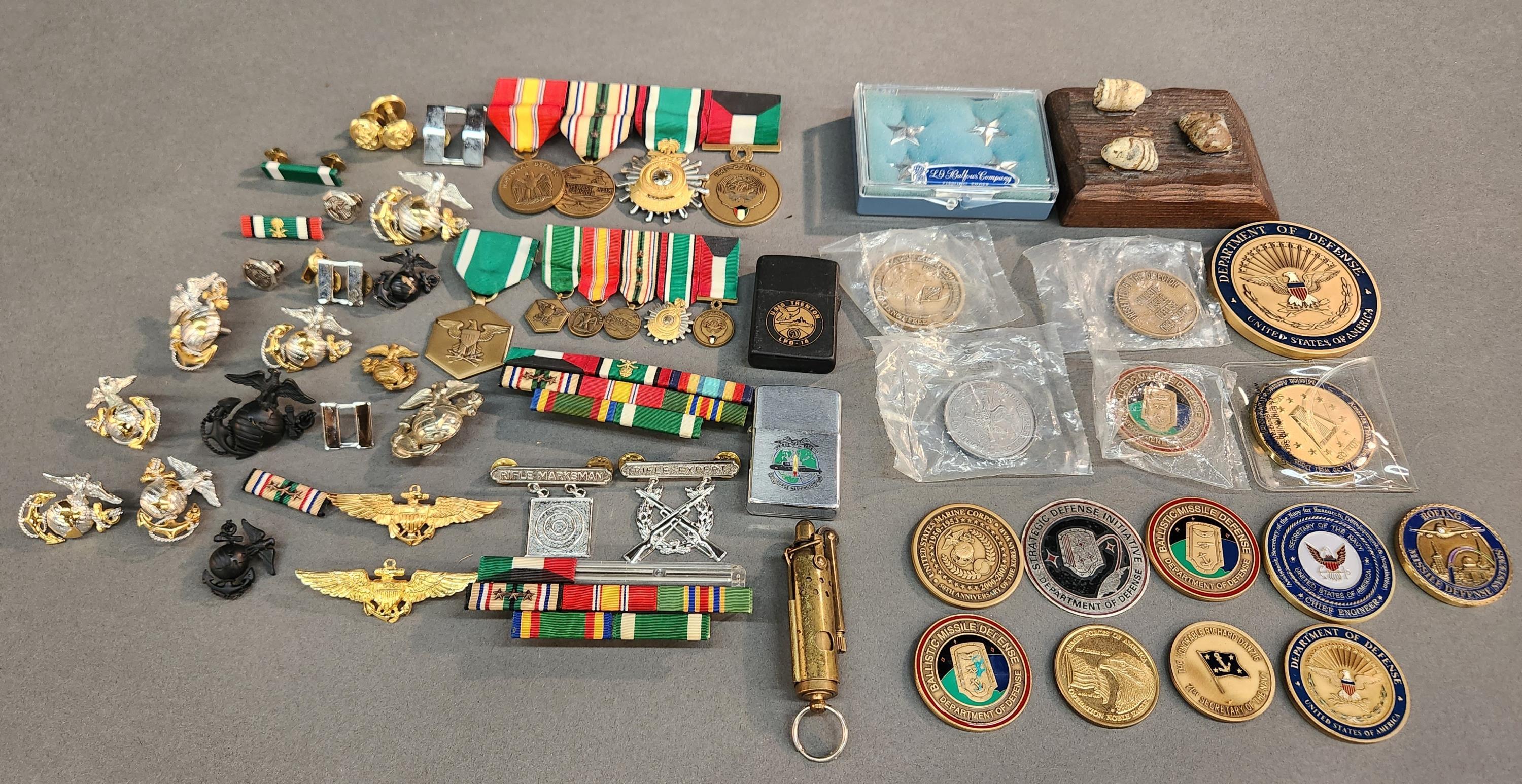 Desert Storm insignia, challenge coins, & others