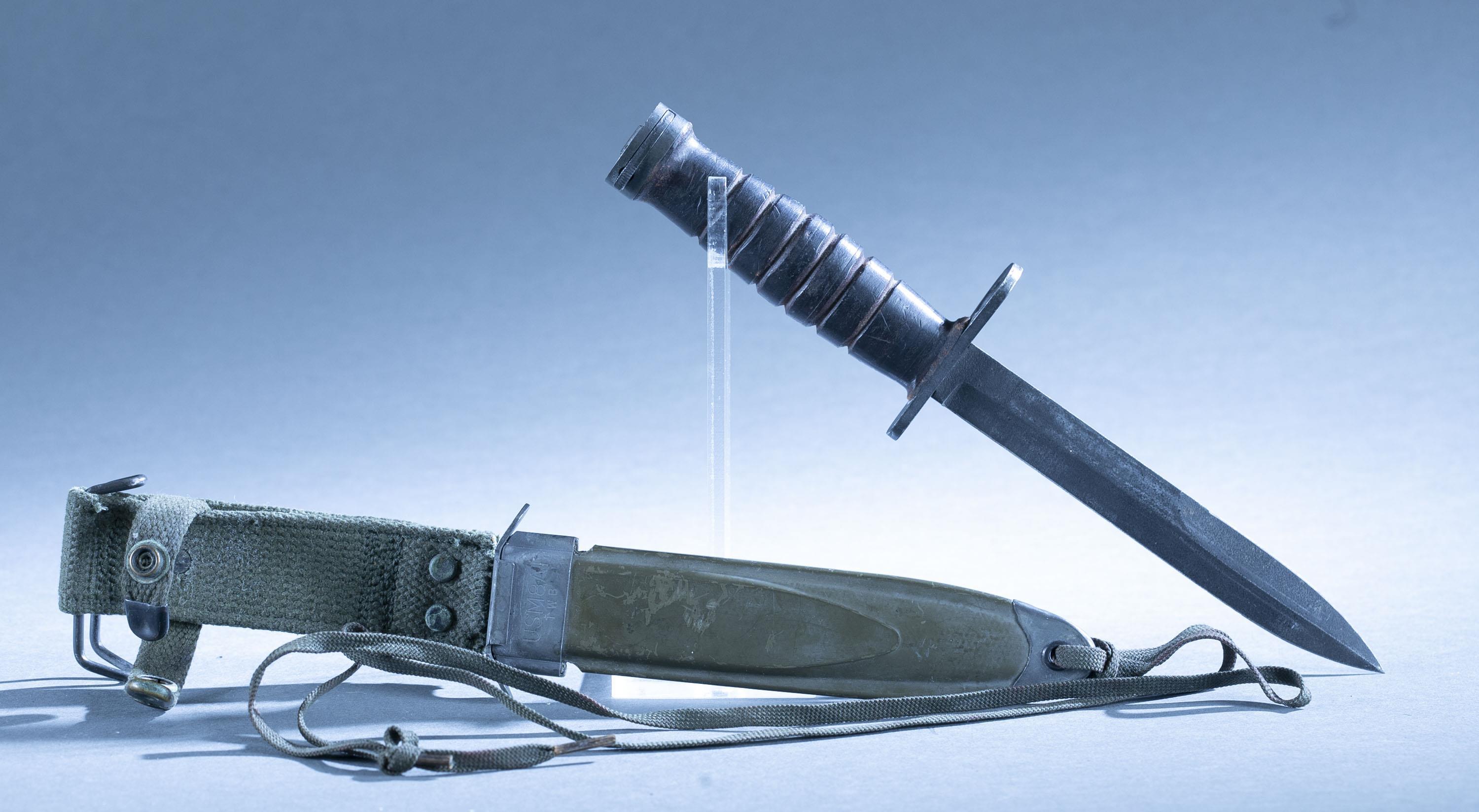 U.S. M4 bayonet with scabbard.