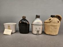 5 WWII U.S. Army canteens