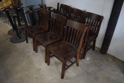 Lot of 9 heavy duty wooden chairs