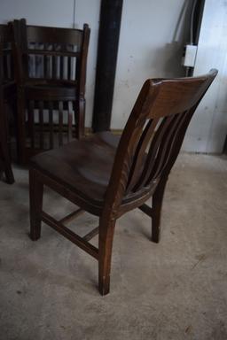 Lot of 9 heavy duty wooden chairs