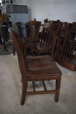 Lot of 9 heavy duty wooden chairs