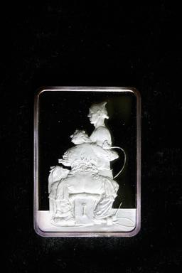 1OZ .999 FINE SILVER ART BAR (NORMAN ROCKWELL THE TATTOOIST))