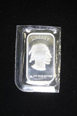 1oz .999 FINE SILVER BAR (BUFFALO)