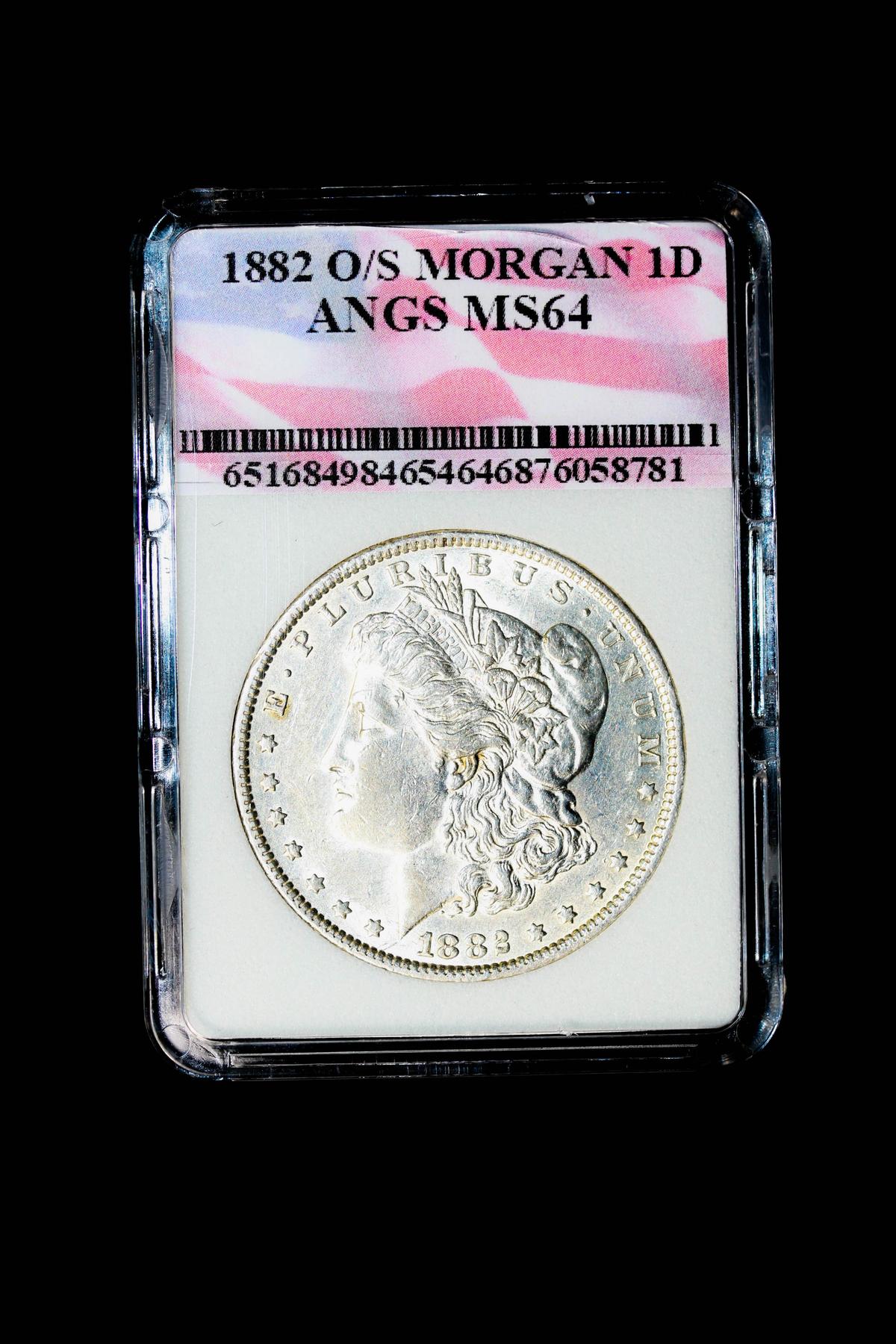 1882 O/S SILVER MORGAN DOLLAR COIN GRADE GEM MS BU UNC MS++++ COIN!!!!