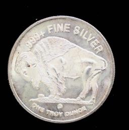 1oz .999 FINE SILVER ROUND (INDIAN)