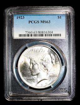 1923 SILVER PEACE DOLLAR COIN PCGS MS63