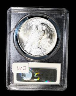 1923 SILVER PEACE DOLLAR COIN PCGS MS63