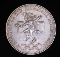 1968 25 PESO SILVER MEXICO OLYMPIC COIN