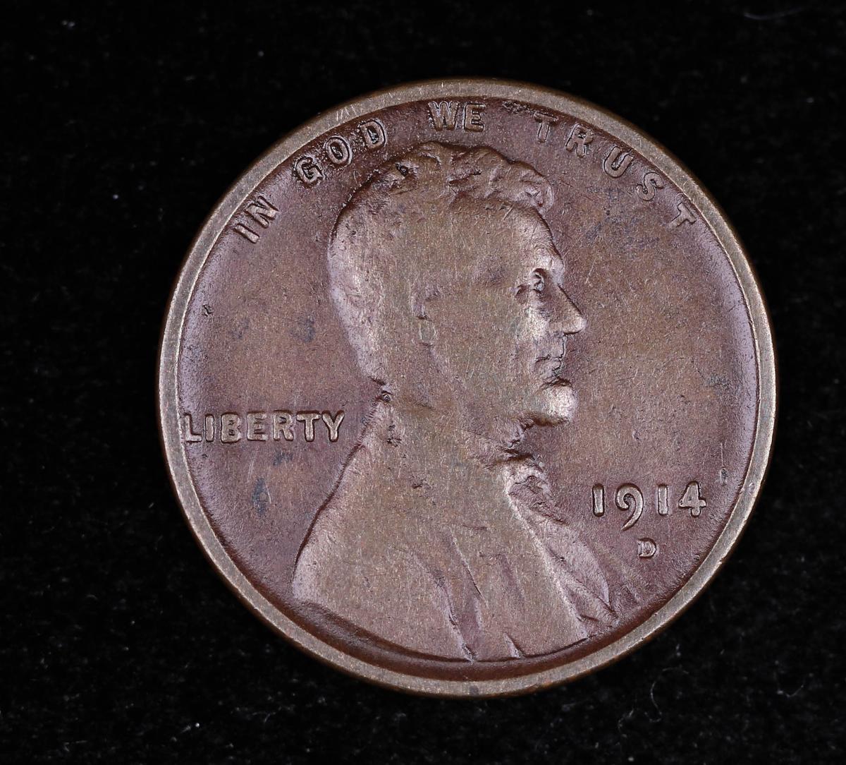 1914 D WHEAT CENT PENNY COIN