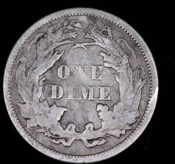 1875 SEATED LIBERTY SILVER DIME COIN