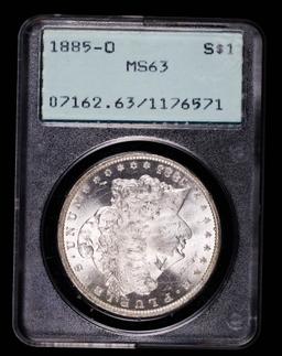 1885 O MORGAN SILVER DOLLAR COIN PCGS RATTLER MS63